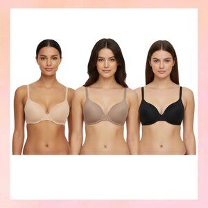 Nautica 3-Pack Lightly Padded Underwire Bras – 36C
